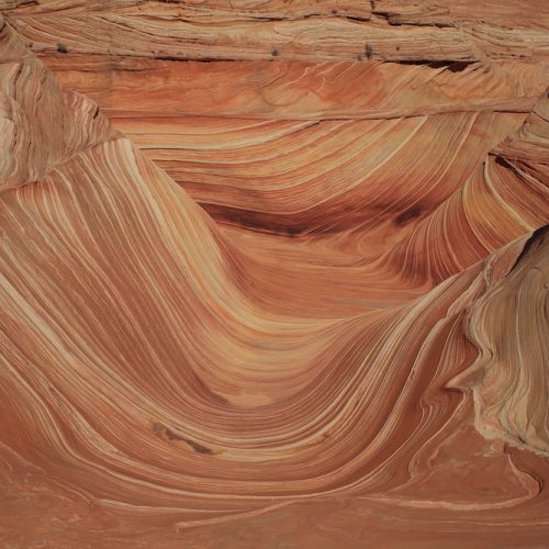 Felsformationen in den North Coyote Buttes, Teil der Vermilion Cliffs National Monument. Dieser Bereich ist auch bekannt als The Wave.